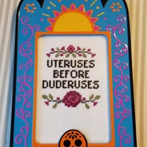 💖 3/$20 Uteruses Before Duderuses cross stitch picture frame